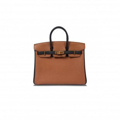 HERMES BIRKIN 25 CAMEL GOLD BUCKLE BAG 3649 (25*20*13cm)